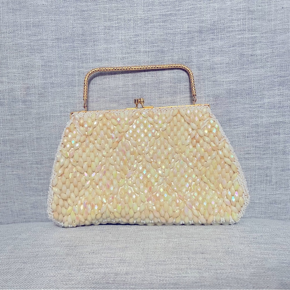 *Rare* La Regale Vintage Hand-beaded Purse Handbag with Gold Accents